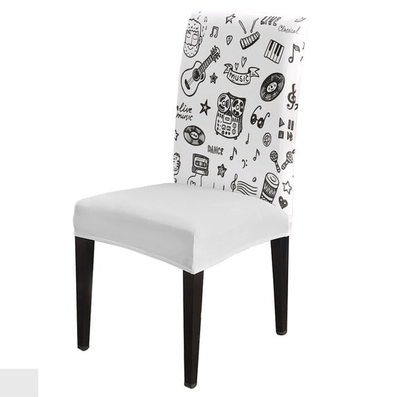 Chair Cover Music Notes Sheet Vintage Dining Spandex Elastic Chair Slipcover Case for Wedding Hotel