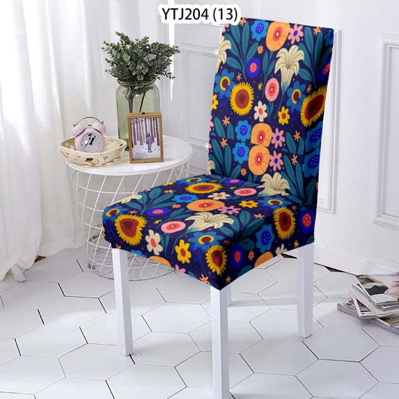 Chair Cover Plant Flowers And Plants Sliovers Seat CoverProtector Decoration Washable Chairs Covers