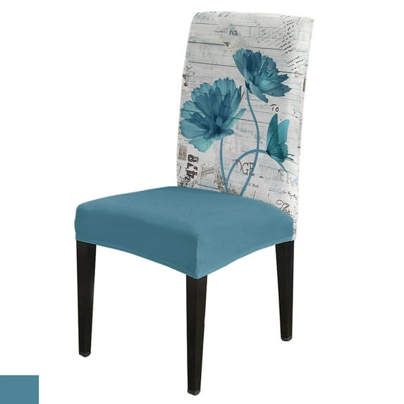 Chair Cover Plant Rose Flower Retro Old Newspaper Dining Spandex Stretch Seat Covers Home Office De