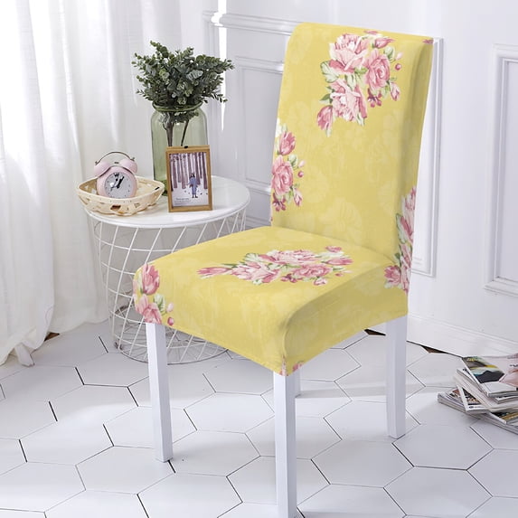 Chair Cover Plant Style Cover Furniture Kitchen Chairs Covers Flower Pattern Seat Case Sretch For