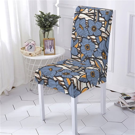 Chair Cover Plant Style Dining Room Covers For Armchairs Flowers Pattern Chairs Case Furniture Home