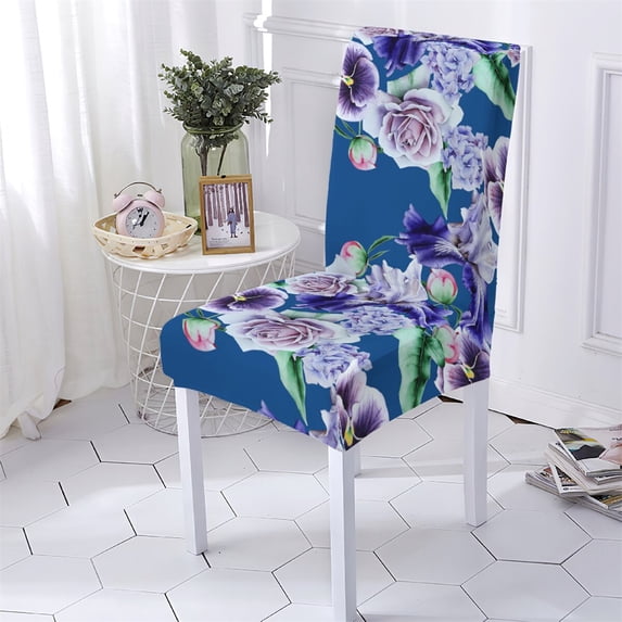 Chair Cover Plant Style Kitchen Elastic Chairs Cover Flowers Pattern Spandex Elastic Chair Sliover