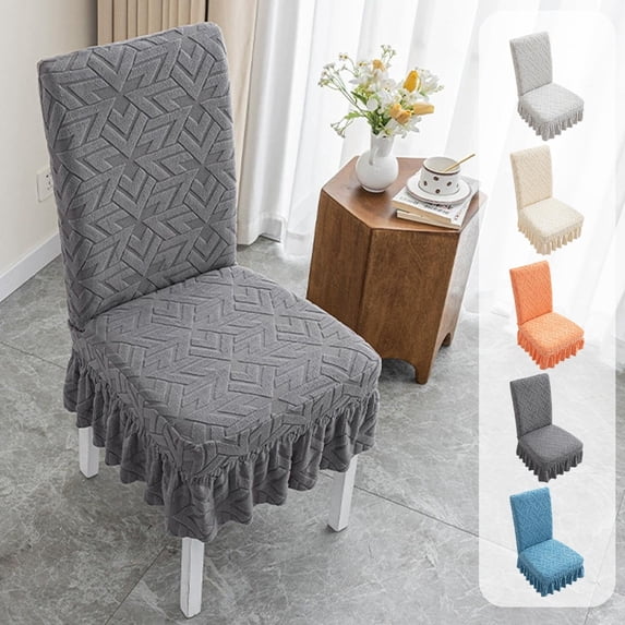 Chair Cover Skirt Stretch, Arrows Pattern Elastic Dining Chair Cover with Ruffled Hem, All-season Polyester Slipcover for Home Living Room and Event Decor, Topliu