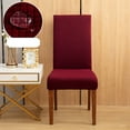 thumbnail image 1 of Chair Cover - Solid Color Brushed High Elastic Slipcover Soft Comfortable Polyester Spandex Fabric Universal Fit for Dining Room Home (Wine), JASKFLY, 1 of 9