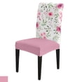 thumbnail image 1 of Chair Cover Spring Pink Flower White Set Kitchen Dining Stretch Spandex Seat Slipcover for Banquet, 1 of 5