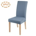 thumbnail image 1 of Chair Cover, Stretch Chair Seat Cover Removable Washable Dining Room Stool Chair Slipcovers Chair Protective Seat Covers(Gray blue+2 pcs), 1 of 5
