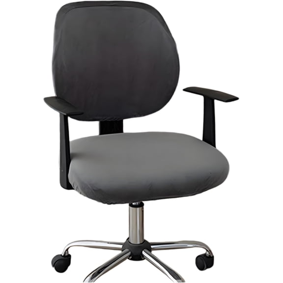 Chair Cover, Stretch Universal Rotating Rolling Desk Chair Slipcover, 2PCS Stretchable Office Chair Seat Protector (Gray)