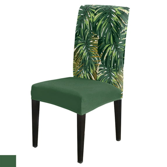 Chair Cover Tropical Jungle Plant Monstera Green Dining Spandex Stretch Seat Covers Home Office Dec