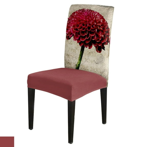 Chair Cover Vintage Red Dahlia Dining Spandex Elastic Chair Sliover Case for Wedding Hotel Banquet