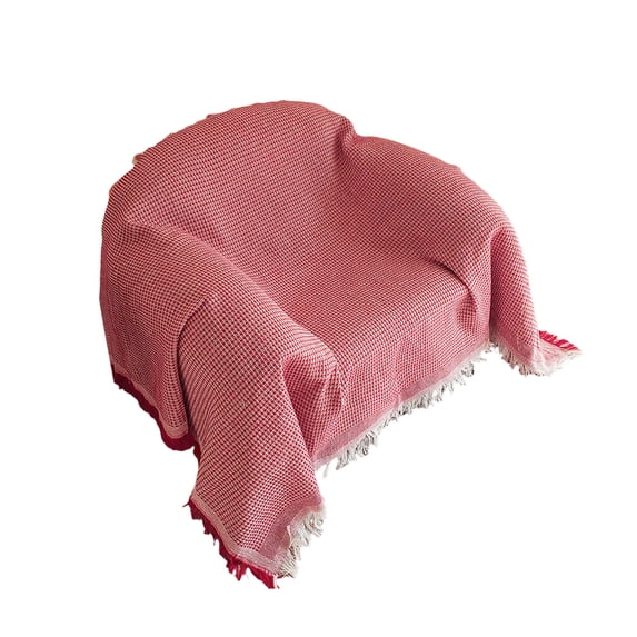 Chair Cover, Washable Armchair Cover for Dog, Oversized Couch Protector for Sofa Single Small Sofa Throw Covering with Tassel Hot Pink