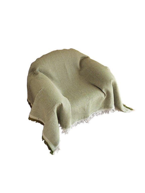 Chair Cover Washable Armchair Sofa Cover for Dog, Couch Protector for Sofa Single Cover, Small Couch Cover Sofa Throw Cover with Tassel,71" Green