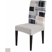 Chair Covers Abstract Gray Black off White Dining Chair Slipcovers Oil Painting Stretch Removable Chair Seat Protector Party Decoration Set of 6