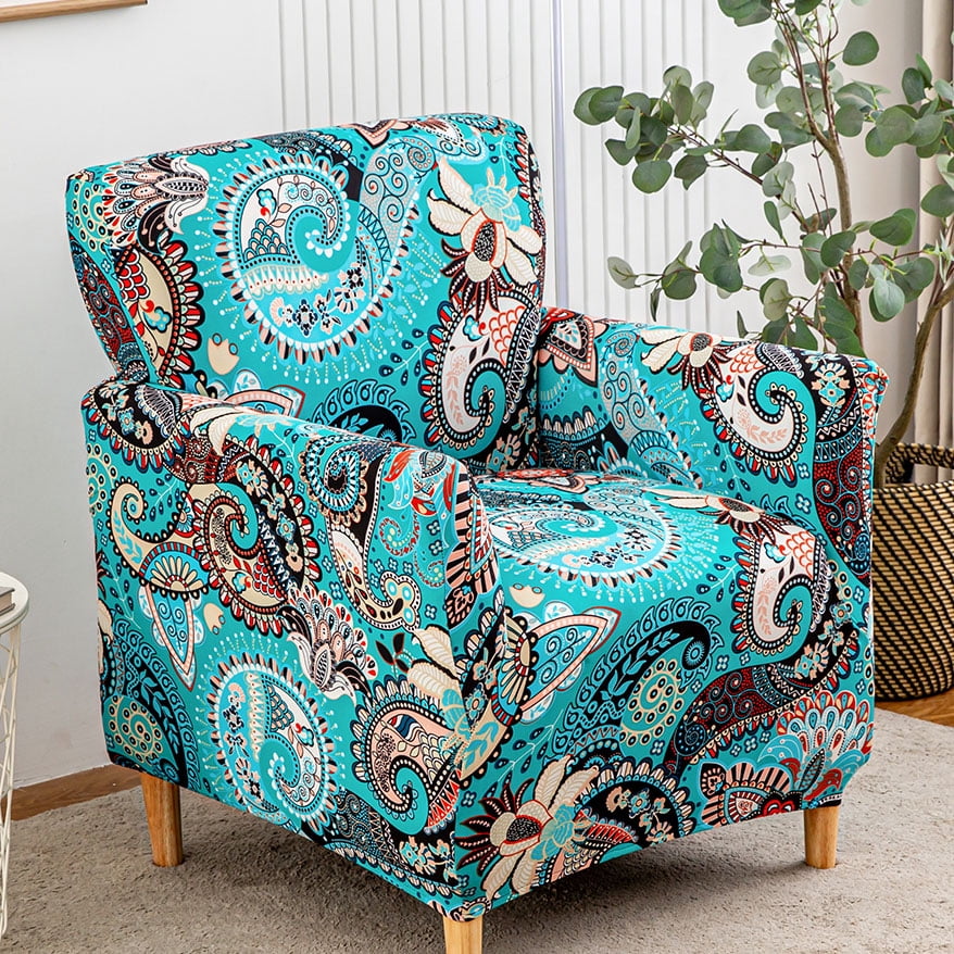 Chair Covers with Arms Stretch Mid Century Modern  Chair Slipcovers 1-Piece Printed Banquet Arm Chair Cover Couch Sofa Covers Protector for Living Room Office Hotel