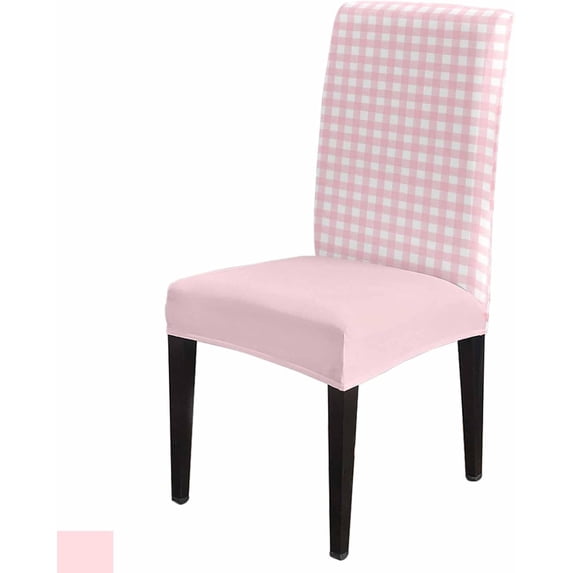 Chair Covers Buffalo Check Dining Chair Slipcovers Pink Plaid Checkered Stretch Removable Chair Seat Protector Party Decoration Set of 4