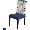thumbnail image 1 of Chair Covers Dark Blue Starfish Shell Dining Chair Slipcovers Ocean Jellyfish Coral Stripe Stretch Removable Chair Seat Protector Party Decoration Set of 4, 1 of 6