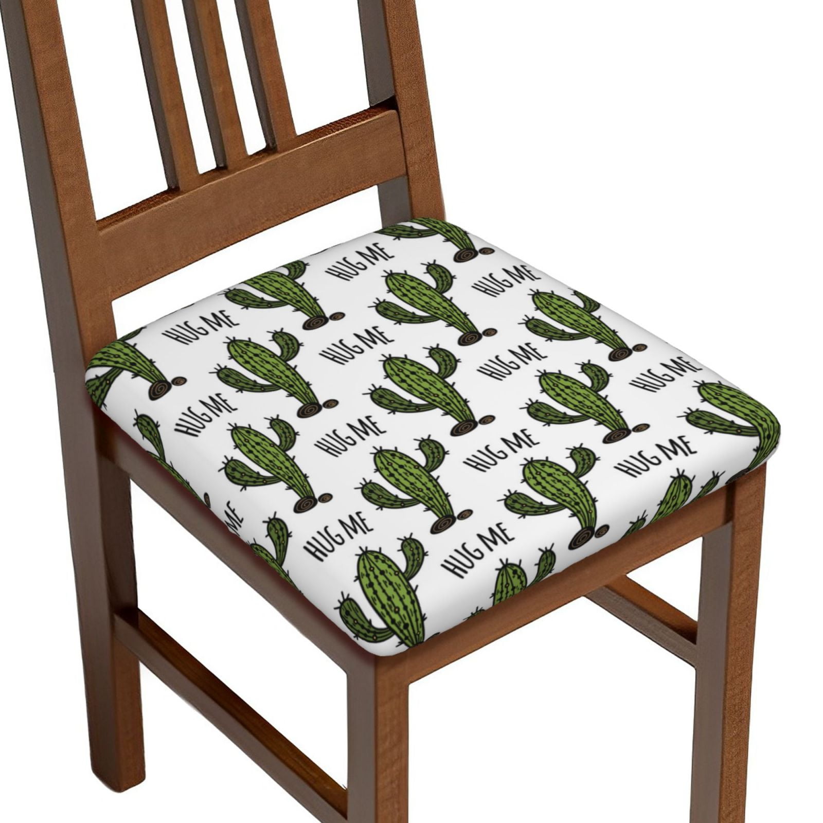 Chair Covers for Dining Chairs - Cactus hug me Pattern Stretch ...