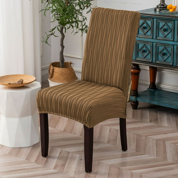 Chair Covers for Dining Chairs, Dining Room Chair Covers, Stretch Kitchen Chairs Covers, Removable Washable Dining Chair Covers for Home Kitchen Banquet Hotel Ceremony (Khaki, 4 PCS)