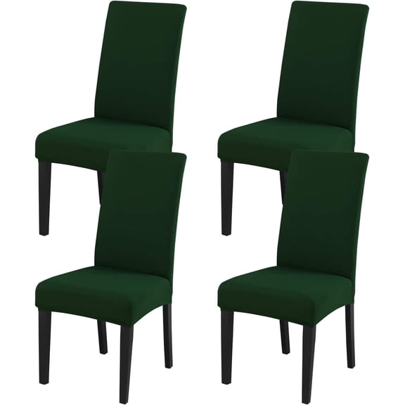 Chair Covers for Dining Chairs, High Stretch Removable Washable Chair Protector Cover Set of 4, Chair Slipcovers for Dining Room, Kitchen,Home Party,Wedding Ceremony(Hunter Green, 4PC)