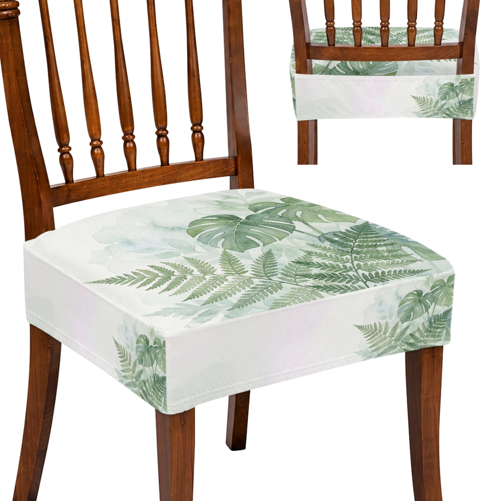 Chair Covers for Dining Chairs Set of 10, Summer Botanical Soft Stretch ...