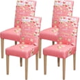 thumbnail image 1 of Chair Covers for Dining Chairs Set of 4,Birthday Party Pink Stretch Dining Room Chair Cover Kitchen Parsons Chair Slipcovers (Pack of 4, Birthday Party Pink), 1 of 6