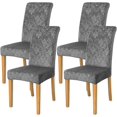thumbnail image 1 of Chair Covers for Dining Chairs Set of 4,Velvet Dark Grey Stretch Dining Room Chair Cover Kitchen Parsons Chair Slipcovers (Pack of 4, Velvet Dark Grey), 1 of 6