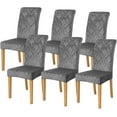 thumbnail image 1 of Chair Covers for Dining Chairs Set of 6,Velvet Dark Grey Stretch Dining Room Chair Cover Kitchen Parsons Chair Slipcovers (Pack of 6, Velvet Dark Grey), 1 of 6