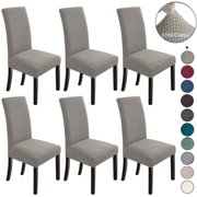 Chair Covers for Dining Room 6 Pack, Chair Seat Covers Set of 6, Kitchen Chair Covers Set of 6, Dining Table Chair Covers Set of 6 for Kitchen, Dining Room Taupe