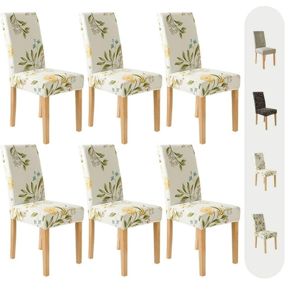 Chair Covers for Dining Room 6 Pack, Stretch Dining Chair Cover, Washable Spandex Kitchen Parsons Chair Slipcovers, Blue Chair Covers for Home or Party