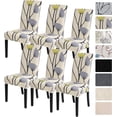 thumbnail image 1 of Chair Covers for Dining Room 6 Pack, Stretch Printed Kitchen Chair Covers Washable Spandex Parsons Chair Slipcovers Removable Seat Protector for Home, Restaurant, Ceremony (Dandelion Pattern), 1 of 6