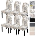 thumbnail image 1 of Chair Covers for Dining Room 6 Pack, Stretch Printed Kitchen Chair Covers Washable Spandex Parsons Chair Slipcovers Removable Seat Protector for Home, Restaurant, Ceremony (Floral Pattern), 1 of 6