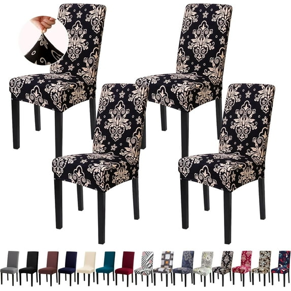 Chair Covers, Dining Room Chair Covers, Stretch Kitchen Chair Covers/Dining Room Chair Covers Set of 4, Removable Washable Dining Chair Slipcovers for Home, Hotel, Banquet