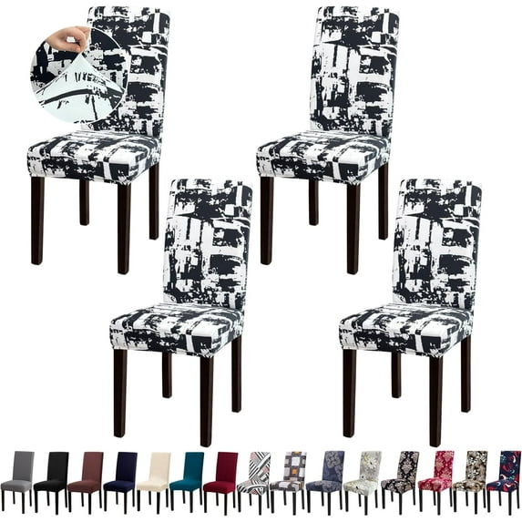 Chair Covers, Dining Room Chair Covers, Stretch Kitchen Chair Covers/Dining Room Chair Covers Set of 4, Removable Washable Dining Chair Slipcovers for Home, Hotel, Banquet