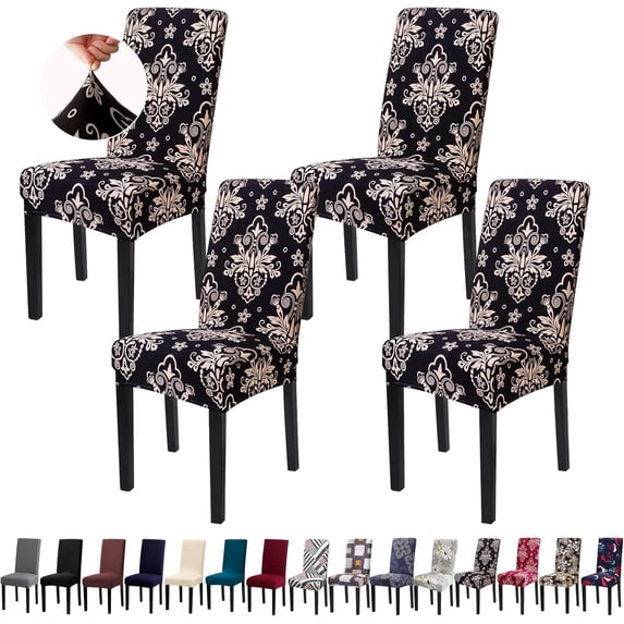 Chair Covers, Dining Room Chair Covers, Stretch Kitchen Chair Covers/Dining Room Chair Covers Set of 4, Removable Washable Dining Chair Slipcovers for Home, Hotel, Banquet