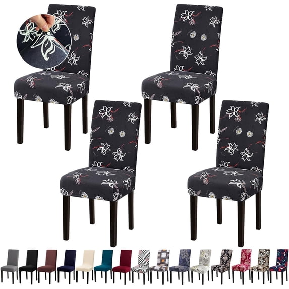 Chair Covers, Dining Room Chair Covers, Stretch Kitchen Chair Covers/Dining Room Chair Covers Set of 4, Removable Washable Dining Chair Slipcovers for Home, Hotel, Banquet