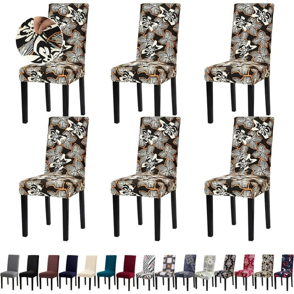 Chair Covers, Dining Room Chair Covers, Stretch Kitchen Chair Covers/Dining Room Chair Covers Set of 6, Removable Washable Dining Chair Slipcovers for Home, Hotel, Banquet