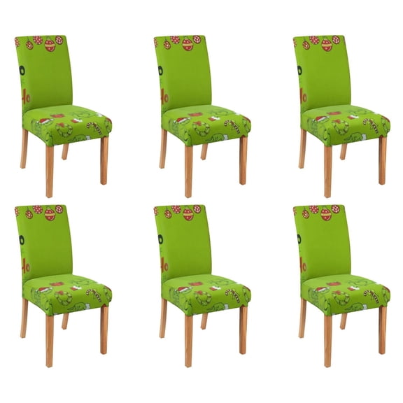 Chair Covers for Dining Room Chairs Stretch Printed Dining Chair Cover Set Of 6,Washable Elastic Kitchen Chair Slipcovers,Removable Seat Protector for Home or Party