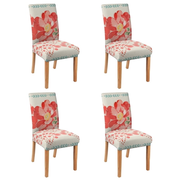 Chair Covers for Dining Room Chairs Stretch Printed Dining Chair Cover Set Of 4,Washable Elastic Pioneer Colorful Floral Kitchen Chair Slipcovers, Removable Seat Protector for Home or Party