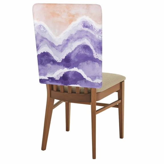 Chair Covers for Dining Room Purple Ocean Waves Set of 4 Removable Chair Back Covers Beach Ombre Washable Chair Slipcovers Seat Protector for Party Wedding Kitchen Decorations