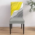 thumbnail image 1 of Chair Covers for Dining Room Set of 4,Abstract Orange Grey Gradient Stretch Seat Protector Removable Washable Chairs Slipcovers for Kitchen Banquet Wedding Hotel,Modern Geometric Lines, 1 of 6