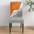thumbnail image 1 of Chair Covers for Dining Room Set of 4,Abstract Orange Grey Gradient Stretch Seat Protector Removable Washable Chairs Slipcovers for Kitchen Banquet Wedding Hotel,Modern Geometric Lines, 1 of 6