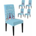 thumbnail image 1 of Chair Covers for Dining Room Set of 4,Christmas Gnome Winter Snowflakes Stretch Seat Protector Removable Washable Chairs Slipcovers for Kitchen Banquet Wedding Hotel,Funny Dwarf Sky Blue, 1 of 6