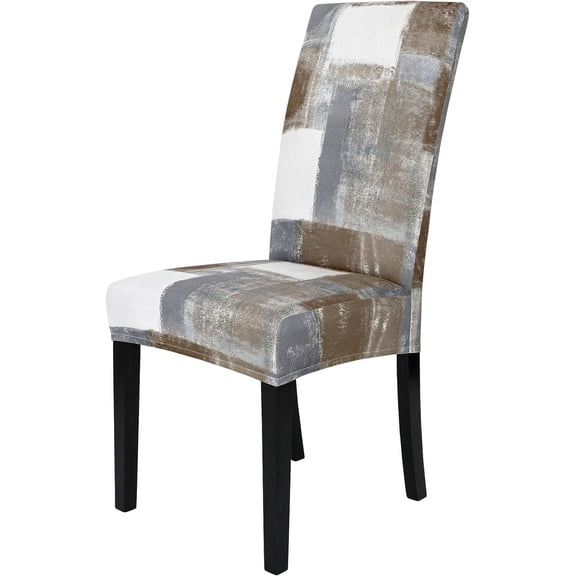 Chair Covers for Dining Room Set of 4, Spandex Stretch Dining Room Chair Cover, Removable Washable Kitchen Parsons Chair Covers Seat Slipcovers, Brown