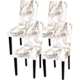 thumbnail image 1 of Chair Covers for Dining Room Set of 4, Spandex Stretch Dining Room Chair Cover, Removable Washable Kitchen Parsons Chair Covers Seat Slipcovers, Grey Gold Marble, 1 of 6