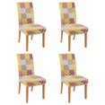 thumbnail image 1 of Chair Covers for Dining Room Set Of 4 Spandex Super Fit Stretch Removable Washable Kitchen Chair Slipcovers for Home Party Hotel Wedding Ceremony, Universal Size (colorful Check), 1 of 7