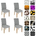 Chair Covers for Dining Room Set of 4, Stretch Dining Chair Cover 4
