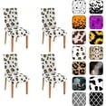 thumbnail image 1 of Chair Covers for Dining Room Set of 4, Stretch Dining Chair Cover 4 Pieces, Washable Kitchen Parsons Chair Slipcovers 4 Pack, Removable Seat Protector for Home and Party, 1 of 6