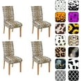thumbnail image 1 of Chair Covers for Dining Room Set of 4, Stretch Dining Chair Cover 4 Pieces, Washable Kitchen Parsons Chair Slipcovers 4 Pack, Removable Seat Protector for Home and Party, 1 of 6