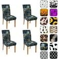 thumbnail image 1 of Chair Covers for Dining Room Set of 4, Stretch Dining Chair Cover 4 Pieces, Washable Kitchen Parsons Chair Slipcovers 4 Pack, Removable Seat Protector for Home and Party, 1 of 6