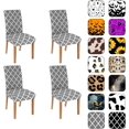 thumbnail image 1 of Chair Covers for Dining Room Set of 4, Stretch Dining Chair Cover 4 Pieces, Washable Kitchen Parsons Chair Slipcovers 4 Pack, Removable Seat Protector for Home and Party, 1 of 1