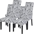 thumbnail image 1 of Chair Covers for Dining Room Set of 4, Stretch Dining Room Chair Covers, Spandex Kitchen Parsons Chair Slipcovers, Dining Chair Covers for Party Ceremony Hotel(Grey Lotus), 1 of 6